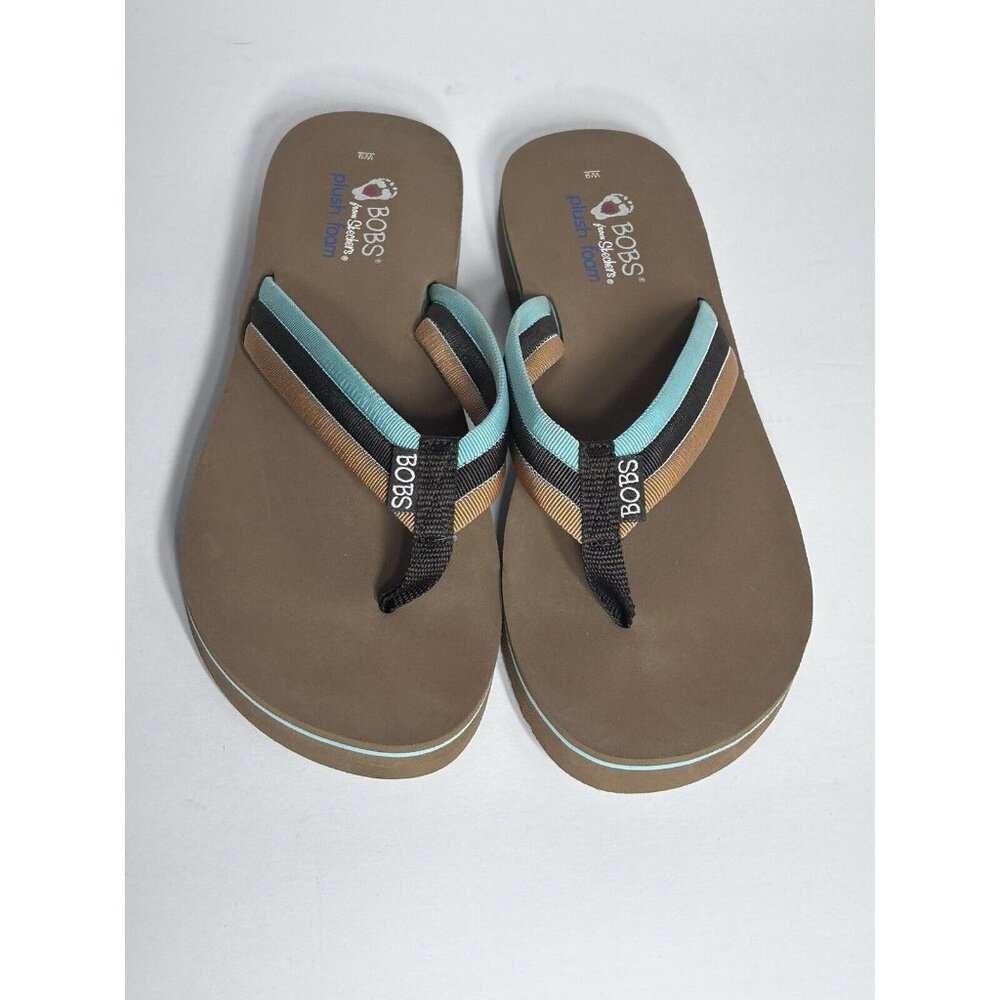 Bobs Thong Flip Flop Sandals Women’s 9 Brown And Blue